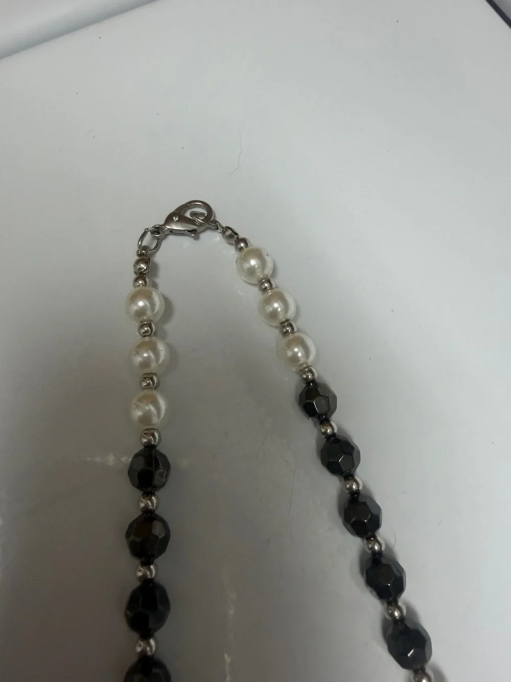 Two-Tone Bead Necklace fashion faux pearls